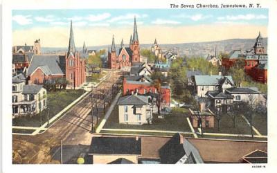 Seven Churches Jamestown, New York Postcard