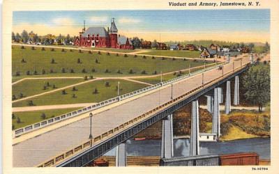 Viaduct & Armory Jamestown, New York Postcard