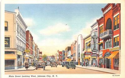 Main Street Johnson City, New York Postcard