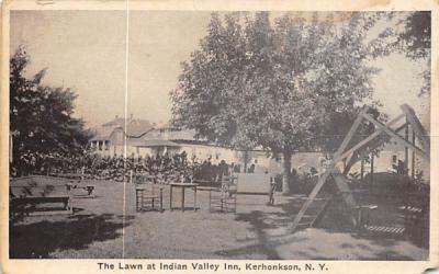 Lawn at Indian Valley Inn Kerhonkson, New York Postcard