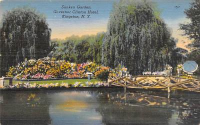 Sunken Garden Governor Clinton Hotel Kingston, New York Postcard