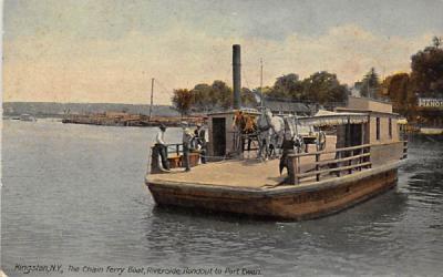 Chain Ferry Boat Kingston, New York Postcard