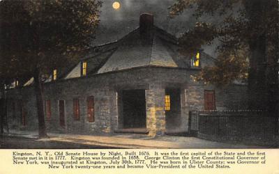 Old Senate House Night 1676 Kingston, New York Postcard