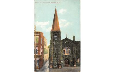 1872 St Johns Church Kingston, New York Postcard