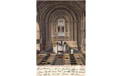 Interior of First Dutch Church Kingston, New York Postcard