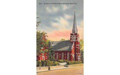 St Marys Catholic Chuch Kingston, New York Postcard