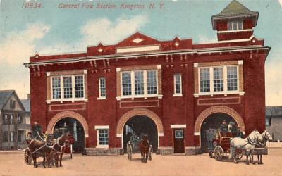 Central Fire Station Kingston, New York Postcard