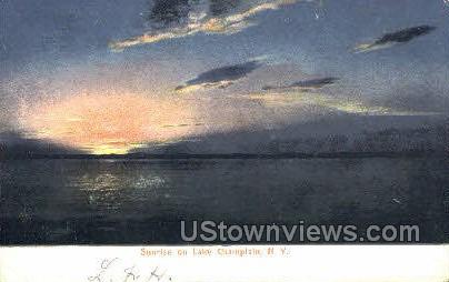Sunrise - Lake Champlain, New York NY Postcard
