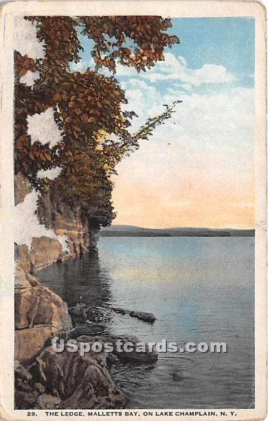 Ledge, Malletts Bay - Lake Champlain, New York NY Postcard