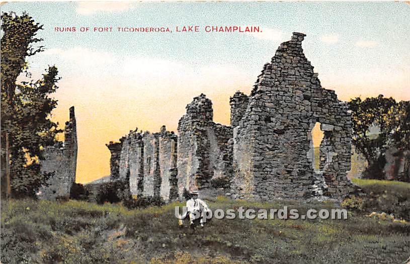 Ruins of Fort Ticonderoga - Lake Champlain, New York NY Postcard