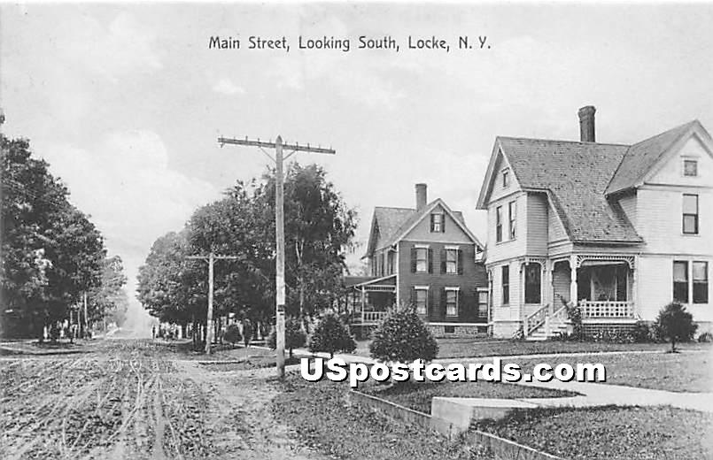 Main Street, Looking South - Locke, New York NY Postcard