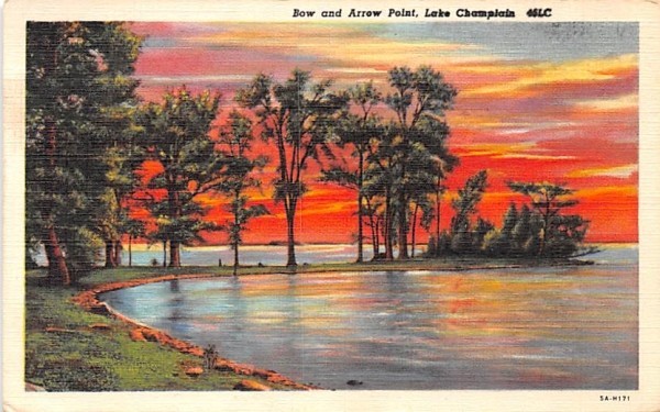 Bow & Arrow Point Lake Champlain, New York Postcard
