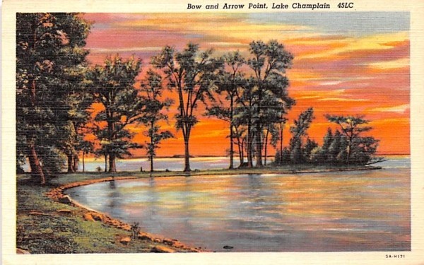 Bow & Arrow Point Lake Champlain, New York Postcard