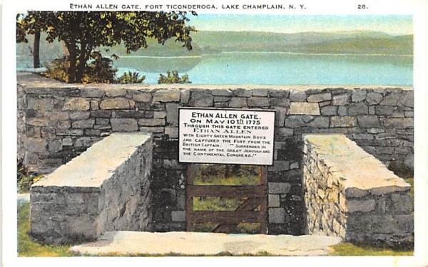 Ethan Allen Gate Lake Champlain, New York Postcard