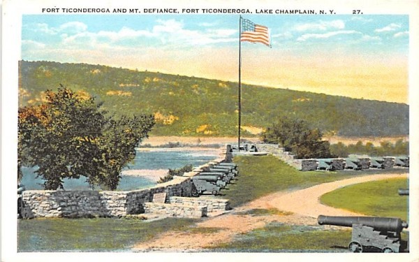 Fort Ticonderoga & Mt Defiance Lake Champlain, New York Postcard