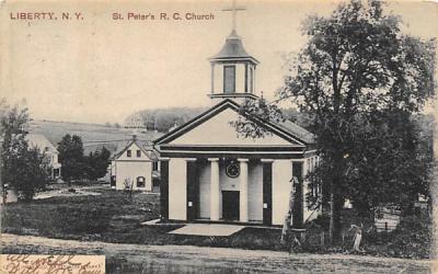 St Peters R.C. Church Liberty, New York Postcard