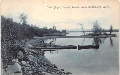 Twin Bays Lake Champlain, New York Postcard