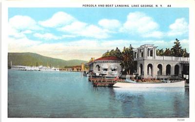 Pergola & Boat Landing Lake George, New York Postcard