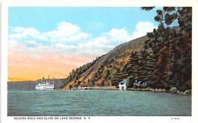 Rogers Rock & Slide Lake George, New York Postcard