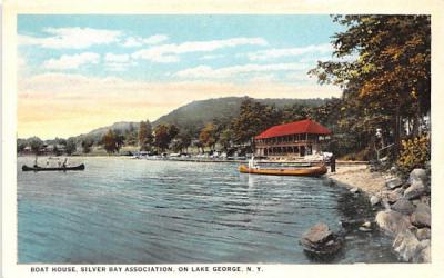 Boat House Lake George, New York Postcard