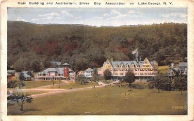 Main Building & Auditorium Lake George, New York Postcard