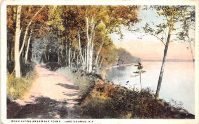 Road Along Assembly Point Lake George, New York Postcard