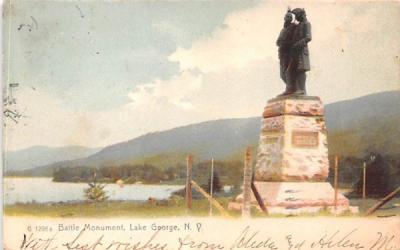 Battle Monument Lake George, New York Postcard