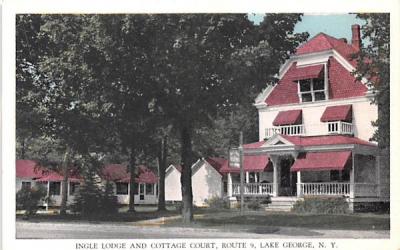 Ingle Lodge & Cottage Court Lake George, New York Postcard
