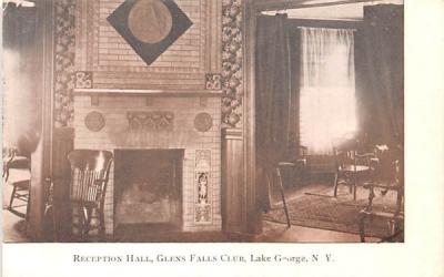 Reception Hall, Glen Falls Club Lake George, New York Postcard