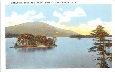 Shelving Rock & Pearl Point Lake George, New York Postcard