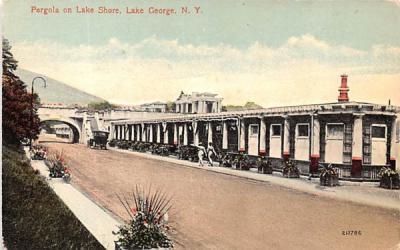 Pergola on Lake Shore Lake George, New York Postcard