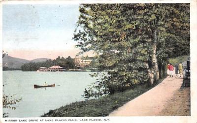 Mirror Lake Drive Lake Placid, New York Postcard