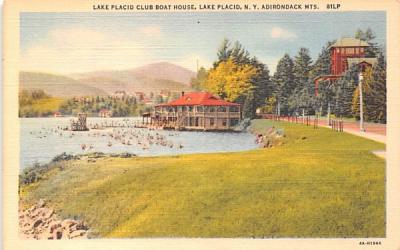 Lake Placid Club Boat House New York Postcard