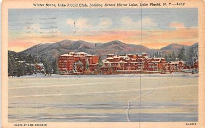 Winter Scene Lake Placid, New York Postcard