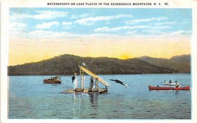 Watersports Lake Placid, New York Postcard