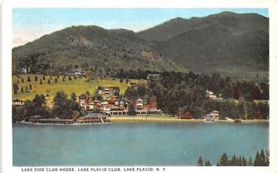Lake Side Club House Lake Placid, New York Postcard