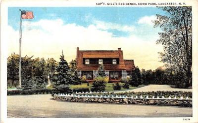 Sup't Gill's Residence Lancaster, New York Postcard