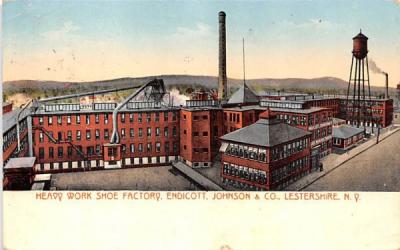Heavy Work Shoe Factory Lestershire, New York Postcard