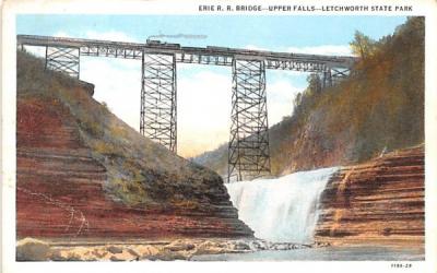 Erie RR Bridge Letchworth, New York Postcard