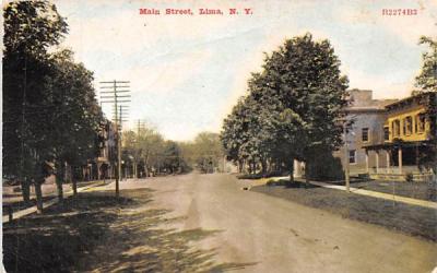 Main Street Lima, New York Postcard
