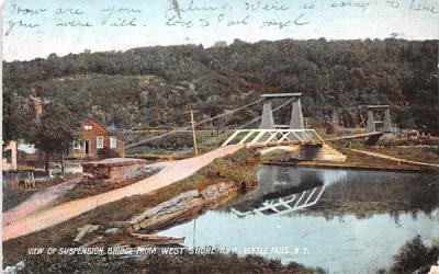 Suspension Bridge Little Falls, New York Postcard
