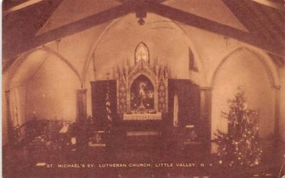 St Michael's Ev Lutheran Church Little Valley, New York Postcard