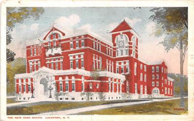 New High School Lockport, New York Postcard