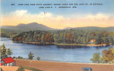 Endion Lodge & Owl Head Mountain Long Lake, New York Postcard