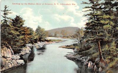 Looking up the Hudson River Luzerne, New York Postcard