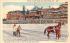 Ski Joring on Mirror Lake Lake Placid, New York Postcard