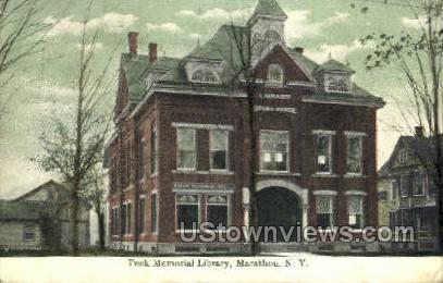 Peck Memorial Library - Marathon, New York NY Postcard