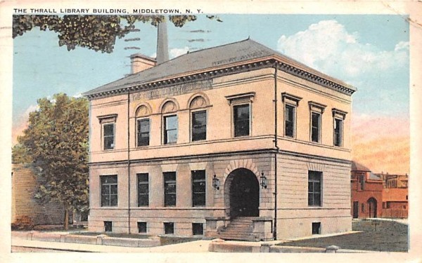 Thrall Library Middletown, New York Postcard