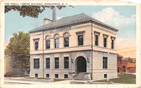 Thrall Library Middletown, New York Postcard
