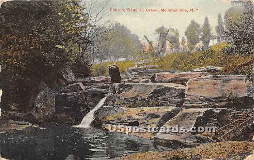 Falls of Sanburg Creek - Mountaindale, New York NY Postcard